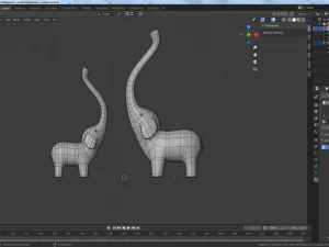 modern elephants figurine 3D Model