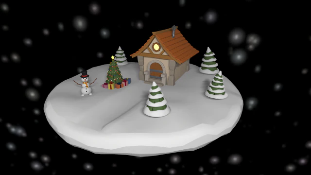cartoon christmas island 3D Model .c4d .max .obj .3ds .fbx .stl .blend