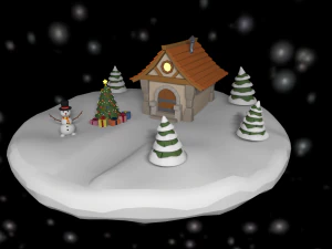 isola di natale dei cartoni animati Modello 3D