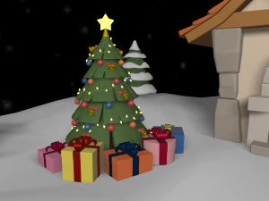 cartoon christmas island 3D Model