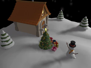 cartoon christmas island 3D Model