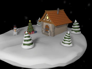 cartoon christmas island 3D Model