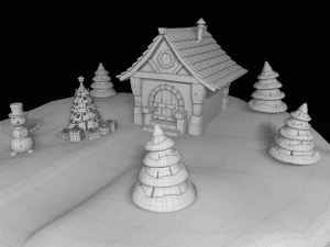 cartoon christmas island 3D Model