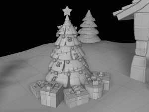 cartoon christmas island 3D Model