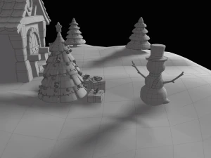 cartoon christmas island 3D Model