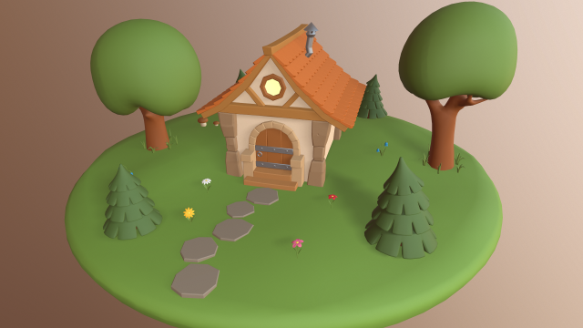 cartoon house 3D Модель .c4d .max .obj .3ds .fbx .stl .blend 