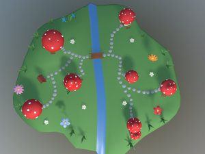 cartoon mushroom village Modelo 3D