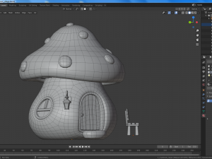 cartoon mushroom village Modelo 3D