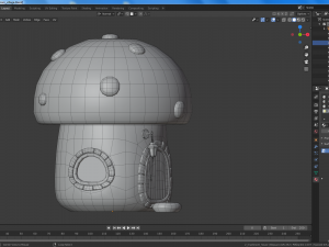 cartoon mushroom village Modelo 3D