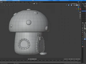 vila de cogumelo dos desenhos animados Modelo 3D