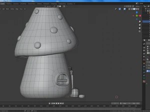 vila de cogumelo dos desenhos animados Modelo 3D