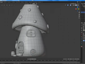 vila de cogumelo dos desenhos animados Modelo 3D