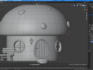 vila de cogumelo dos desenhos animados Modelo 3D
