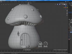 cartoon mushroom village Modelo 3D