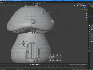 vila de cogumelo dos desenhos animados Modelo 3D