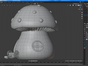 cartoon mushroom village Modelo 3D