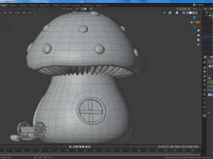 vila de cogumelo dos desenhos animados Modelo 3D