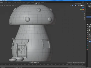vila de cogumelo dos desenhos animados Modelo 3D