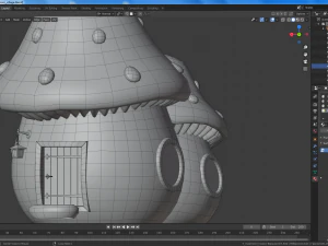 vila de cogumelo dos desenhos animados Modelo 3D