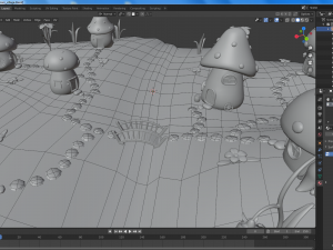 cartoon mushroom village Modelo 3D