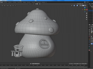 cartoon mushroom village Modelo 3D