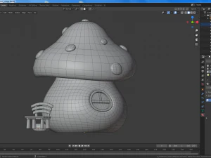 vila de cogumelo dos desenhos animados Modelo 3D