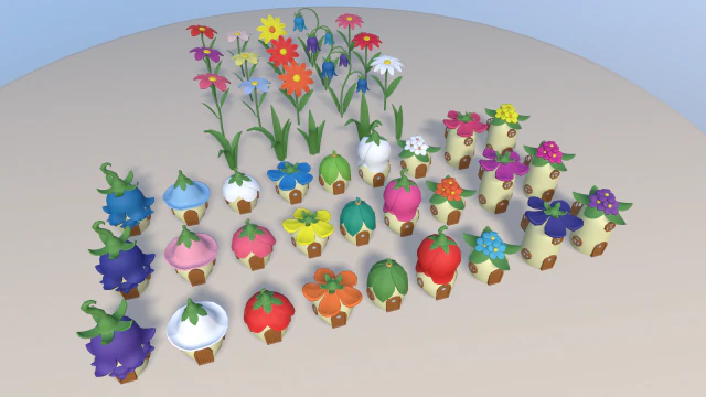 vila de fadas dos desenhos animados Modelo 3D .c4d .max .obj .3ds .fbx .stl .blend