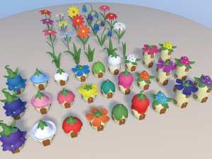 cartoon fairy village 3D 모델