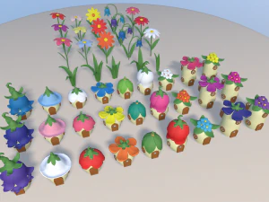 cartoon fairy village 3D Model