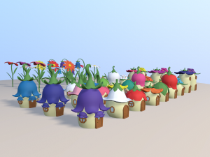 cartoon fairy village Modèle 3D