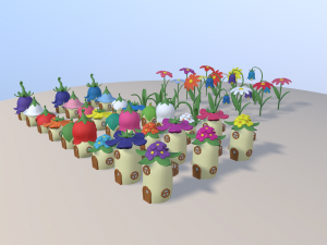 cartoon fairy village Modèle 3D