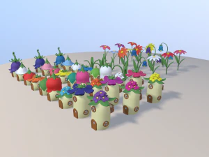 vila de fadas dos desenhos animados Modelo 3D