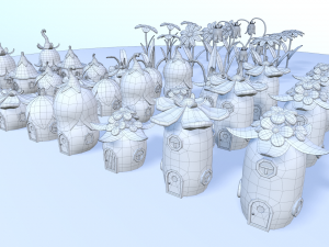 cartoon fairy village Modèle 3D