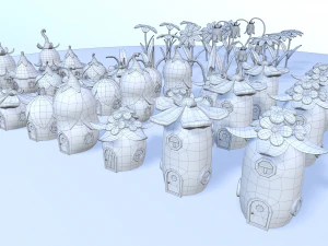 vila de fadas dos desenhos animados Modelo 3D