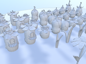 cartoon fairy village Modèle 3D