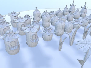 vila de fadas dos desenhos animados Modelo 3D