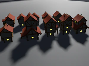 cartoon village 3D Model