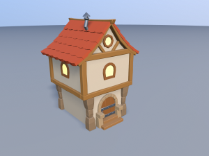 cartoon village 3D मॉडल