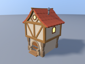 cartoon village 3D मॉडल
