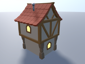 cartoon village 3D मॉडल