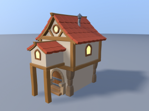 cartoon village 3D मॉडल