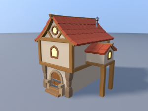 cartoon village 3D मॉडल