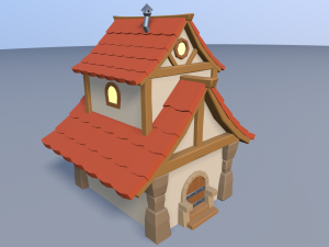 cartoon village 3D मॉडल