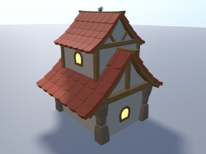 cartoon village 3D मॉडल