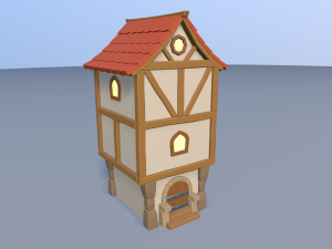 cartoon village 3D मॉडल