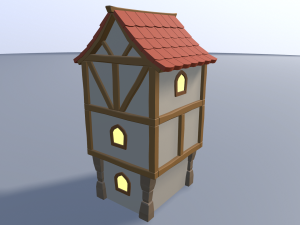 cartoon village 3D मॉडल
