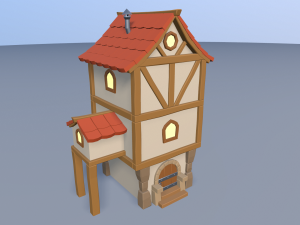 cartoon village 3D मॉडल