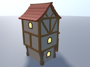 cartoon village 3D मॉडल