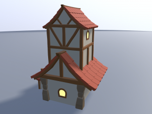 cartoon village 3D मॉडल