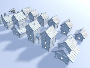 cartoon village 3D Model
